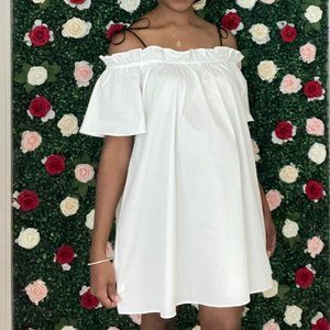 Off the Shoulder Ruffle Mini Dress